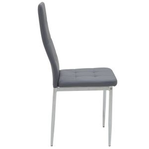 Chair Cube PU grey-chrome leg