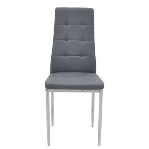 Chair Cube PU grey-chrome leg