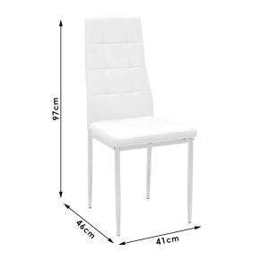Cube dining chair premium black artificial leather Pu ergonomic with chrome legs 41x46x97cm