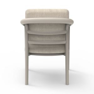 Dining chair Eutopia Sm6239.02 creamy white aluminum-beige olefin fabric 62x66x78cm.