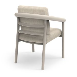 Dining chair Eutopia Sm6239.02 creamy white aluminum-beige olefin fabric 62x66x78cm.