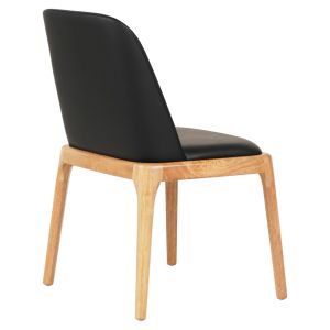 Dining chair Furlan .01 rubber wood-black Pu 54.5x58x86hcm Hm9944