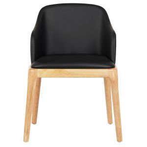 Dining chair Furlan μμ9949.01 rubber wood in oak-black Pu 54.5x58x78hcm