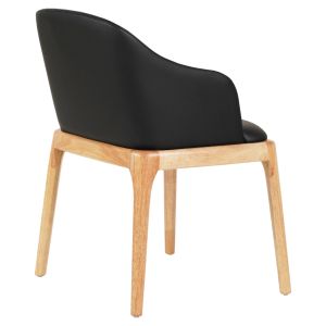 Dining chair Furlan μμ9949.01 rubber wood in oak-black Pu 54.5x58x78hcm