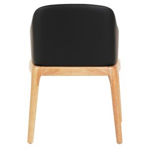 Dining chair Furlan μμ9949.01 rubber wood in oak-black Pu 54.5x58x78hcm