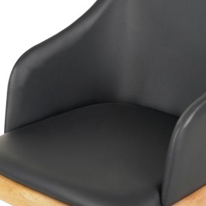 Dining chair Furlan μμ9949.01 rubber wood in oak-black Pu 54.5x58x78hcm