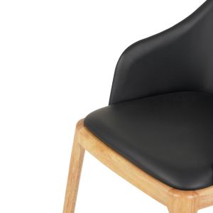 Dining chair Furlan μμ9949.01 rubber wood in oak-black Pu 54.5x58x78hcm