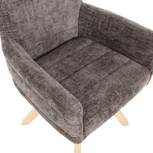Gazer dining chair Hm9845.03 gray fabric-rubber wood legs 66x63x91hcm