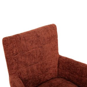 Gazer Dining Chair Hm9845.06 Red-Brown Fabric-Rubber Wood Legs 66x63x91hcm