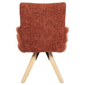 Gazer Dining Chair Hm9845.06 Red-Brown Fabric-Rubber Wood Legs 66x63x91hcm