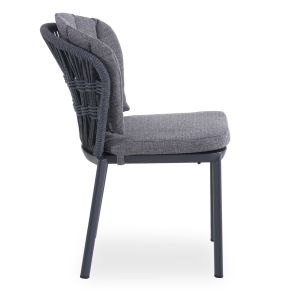 Dining chair Goffen Sm6398.02, brown color, aluminum, cushions, ropes, 57x61.5x82 height cm