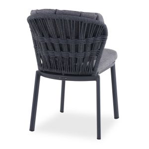 Dining chair Goffen Sm6398.02, brown color, aluminum, cushions, ropes, 57x61.5x82 height cm