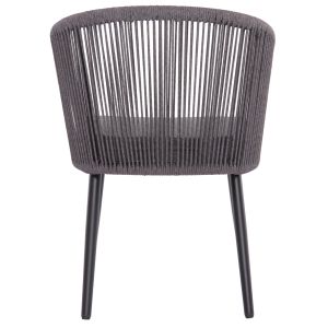 Dining chair Harriet .13 aluminum black frame-anthracite rope and cushion 60x62x80.5hcm Hm5548
