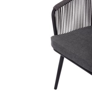Dining chair Harriet .13 aluminum black frame-anthracite rope and cushion 60x62x80.5hcm Hm5548