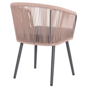 Dining chair Harriet Hm5548.12 aluminum anthracite frame-beige rope 60x62x80.5hcm.