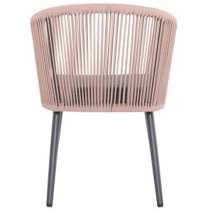 Dining chair Harriet Hm5548.12 aluminum anthracite frame-beige rope 60x62x80.5hcm.