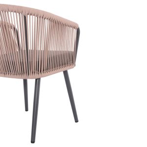 Dining chair Harriet Hm5548.12 aluminum anthracite frame-beige rope 60x62x80.5hcm.