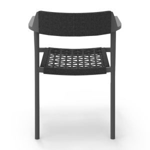 Dining chair Helia Sm6200.01 dark gray aluminum and polyurethane rope 57x56.5x76.5cm.