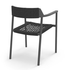 Dining chair Helia Sm6200.01 dark gray aluminum and polyurethane rope 57x56.5x76.5cm.
