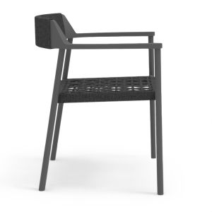 Dining chair Helia Sm6200.01 dark gray aluminum and polyurethane rope 57x56.5x76.5cm.
