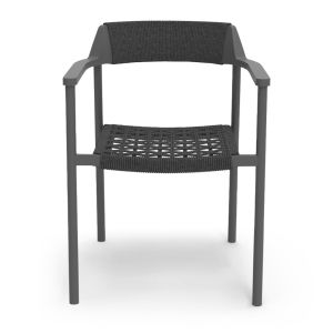 Dining chair Helia Sm6200.01 dark gray aluminum and polyurethane rope 57x56.5x76.5cm.