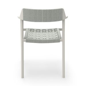 Dining chair Helia Sm6200.02 creamy white aluminum and beige polyester rope 57x56.5x76.5cm.