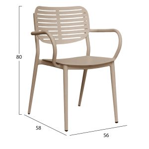 Dining chair Hilliard Hm6644.04 aluminum in champagne color 56x58x80cm.