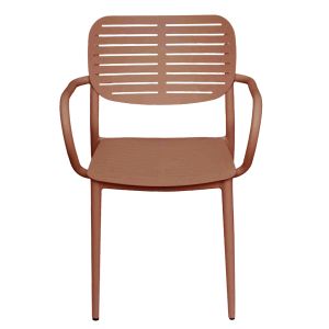 Dining chair Hilliard Hm6644.08 aluminum in terracotta color 56x58x80cm.