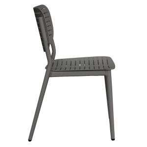 Dining chair Hilliard Hm6645.01 made of aluminum in gray color 44.5x58x80hcm