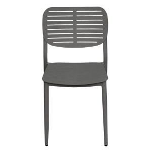 Dining chair Hilliard Hm6645.01 made of aluminum in gray color 44.5x58x80hcm