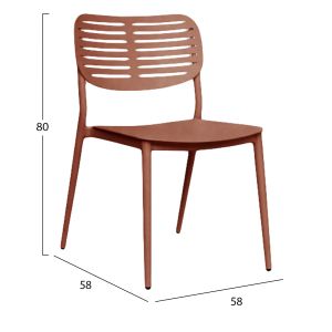 Dining chair Hilliard Hm6645.08 aluminum in terracotta color 44.5x58x80hcm