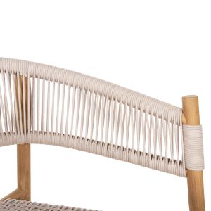 Irving Hm9763 dining chair made of solid teak wood with black ropes 62x55x75hcm