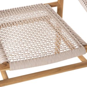 Irving Hm9763 dining chair made of solid teak wood with black ropes 62x55x75hcm