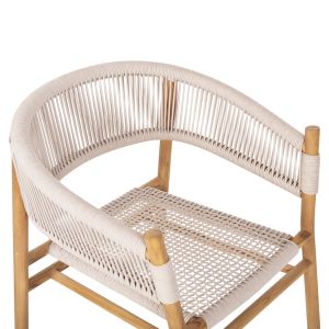 Irving Hm9763 dining chair made of solid teak wood with black ropes 62x55x75hcm