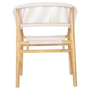 Irving Hm9763 dining chair made of solid teak wood with black ropes 62x55x75hcm