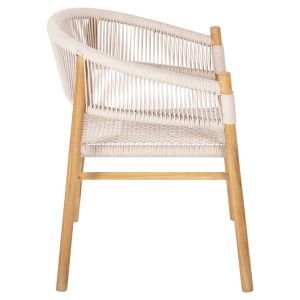 Irving Hm9763 dining chair made of solid teak wood with black ropes 62x55x75hcm
