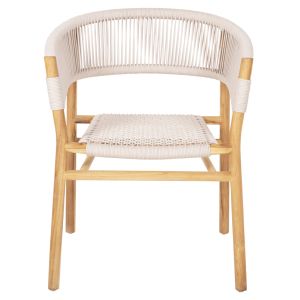 Irving Hm9763 dining chair made of solid teak wood with black ropes 62x55x75hcm