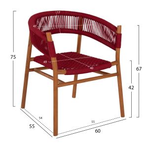 Dining chair Irving Hm9797 made of solid teak wood 60x55x75hcm