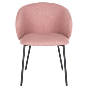 Dining chair Isiah pink damask-black metal legs 56x56x76hcm Hm9615,02