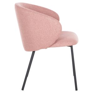 Dining chair Isiah pink damask-black metal legs 56x56x76hcm Hm9615,02