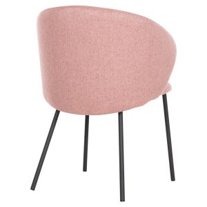 Dining chair Isiah pink damask-black metal legs 56x56x76hcm Hm9615,02