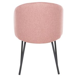 Dining chair Isiah pink damask-black metal legs 56x56x76hcm Hm9615,02