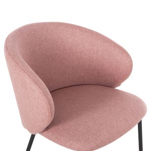 Dining chair Isiah pink damask-black metal legs 56x56x76hcm Hm9615,02