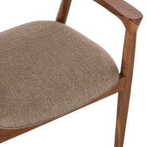 Dining chair James Hm18259 teak wood with champagne fabric 57x52x76cm.