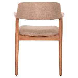 Dining chair James Hm18259 teak wood with champagne fabric 57x52x76cm.
