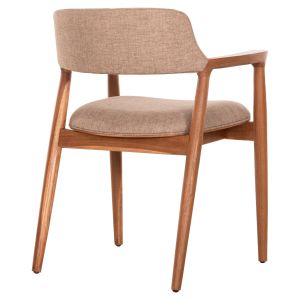 Dining chair James Hm18259 teak wood with champagne fabric 57x52x76cm.