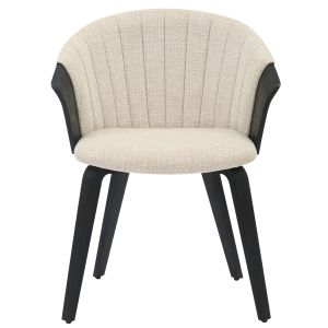 Dining chair Jesper .02 plywood structure in black-ecru material 61x54x74hcm Hm9977