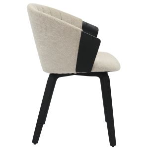 Dining chair Jesper .02 plywood structure in black-ecru material 61x54x74hcm Hm9977