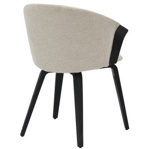 Dining chair Jesper .02 plywood structure in black-ecru material 61x54x74hcm Hm9977