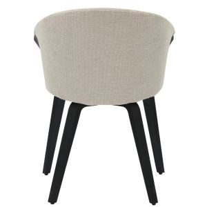 Dining chair Jesper .02 plywood structure in black-ecru material 61x54x74hcm Hm9977